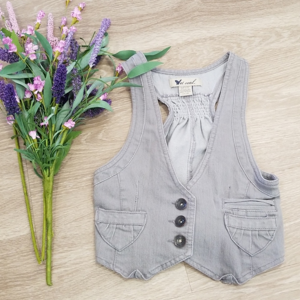 Gray Denim Vest